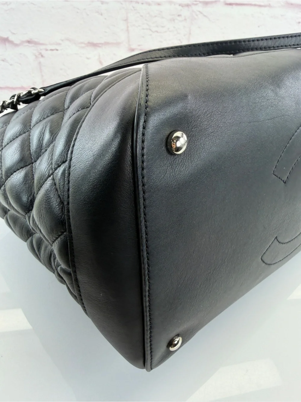 Chanel Calfskin Quilted Large Easy Shopping Tote Black